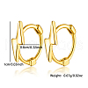 S925 Sterling Silver Lightning Hoop Earrings OB5526-7-1