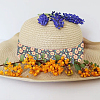 Sunflower Pattern PU Leather Fabric Sheet DIY-WH0399-13-7