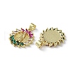 Rack Plating Brass Cubic Zirconia Pendants KK-M272-05G-2