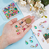 80Pcs 8 Colors Glass Pendants PALLOY-DC00017-3
