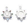 Brass Micro Pave Cubic Zirconia Pendants KK-R130-014P-NF-2