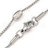 Non-Tarnish 304 Stainless Steel Box Chain Oval Link Necklaces NJEW-P315-01B-P-4
