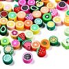 100Pcs Handmade Polymer Clay Fruit Theme Beads DIY-YW0002-40-1