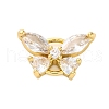Brass Clear Cubic Zirconia Connector Charms/Links FIND-L019-07G-08-1