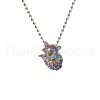 Alloy Colorful Rhinestone Pendant Necklaces for Kid FS-WG8D677-03-2