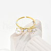 Simple Style Brass Pave Cubic Zirconia Open Rings IO7806-5