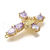 Rack Plating Brass Micro Pave Cubic Zirconia Links X-KK-P287-51G-05-2