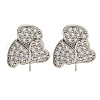 Rack Plating Brass Micro Pave Clear Cubic Zirconia Studs Earrings Finding KK-T072-12P-1