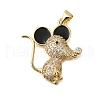Rack Plating Brass Micro Pave Cubic Zirconia Pendants ZIRC-F142-11G-02-1