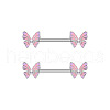 304 Stainless Steel Enamel Butterfly Nipple Barbells WG20A72-05-1