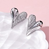 Brass Clear Cubic Zirconia Stud Earrings EJEW-Q014-37P-4