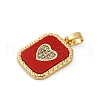 Brass Micro Pave Cubic Zirconia Pendants KK-P308-16G-01-2
