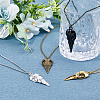 FIBLOOM 4Pcs 4 Colors Alloy Pendant Necklaces Set NJEW-FI0001-53-5