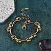 304 Stainless Steel Link Chain Bracelets for Women BJEW-F488-09G-1