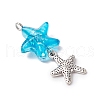 8Pcs 8 Styles Ocean Theme Glass Pendants PALLOY-JF03753-4
