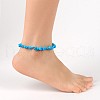 Mixed Stone Chips Beaded Anklets AJEW-AN00063-5