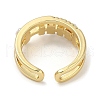 Rack Plating Brass Micro Pave Cubic Zirconia Cuff Finger Ring RJEW-C114-01G-3
