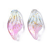 Two Tone Frosted Transparent Spray Painted Glass Pendants GGLA-S054-016H-04-2