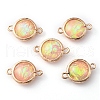 Resin Imitation Opal Connector Charms RESI-WH0021-55F-1