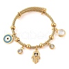 Adjustable 304 Stainless Steel Charm Bangles BJEW-F326-03G-1
