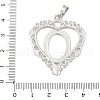 Heart Brass Pendant Cabochon Settings KK-S521-12P-3
