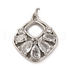 Brass Micro Pave Cubic Zirconia Pendants KK-P308-69P-1