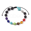 Natural & Synthetic Mixed Stone Cross Braided Bead Bracelet for Women BJEW-JB09647-3