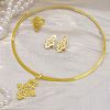 Ethiopia Cross Alloy Pendant Choker & Stud Earring & Ring Sets FS-WGF30ED-01-5