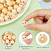 HOBBIESAY 120Pcs Printed Natural Wood Beads WOOD-HY0001-11-4