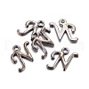 Gunmetal Plated Alloy Letter Pendants PALLOY-P097-03-N-2