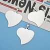 Non-Tarnish 201 Stainless Steel Heart Stamping Blank Tag Pendants STAS-S030-13-6