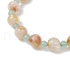 3Pcs Natural Green Aventurine & Citrine & Amethyst & White Jade Imitation Morganite Beaded Stretch Bracelets for Women BJEW-JB11932-6