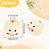 GOMAKERER 80Pcs Printed Wood European Beads WOOD-GO0001-06-2