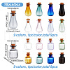 BENECREAT 18Pcs 18 Colors Glass Cork Bottles Ornament AJEW-BC0003-98-2