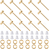 CREATCABIN 80Pcs Brass Stud Earrings Findings DIY-CN0002-89-1