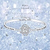 Monther's Day Clover Brass Pave Clear Cubic Zirconia Link Bracelets for Women FS-WG027DA-01-1
