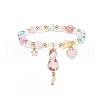 Colorful Alloy Enamel Cute Charms Bracelet BJEW-JB08661-01-1