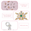 SUPERFINDINGS 12Pcs 6 Style Rack Plating Brass Micro Pave Cubic Zirconia Pendants KK-FH0006-85-4