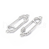 Eco-Friendly Rack Plating Brass Micro Pave Clear Cubic Zirconia Connector Charms KK-F845-04P-3