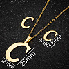 201 Stainless Steel Pendant Necklaces & Stud Earrings Sets WG00841-50-1