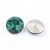 Pointed Back & Back Plated Glass Rhinestone Cabochons X-RGLA-J012-8mm-205-2