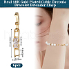 Beebeecraft 6Pcs Brass Pave Clear Cubic Zirconia Watch Band Clasps KK-BBC0014-03G-2