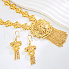 Elegant Fashion Flower Brass Pendant Necklace & Earrings Sets for Women JG6423-3