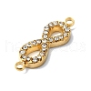 Ion Plating(IP) 304 Stainless Steel Crystal Rhinestone Connector Charms STAS-Z065-01G-2