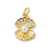 Brass Micro Pave Cubic Zirconia Pendants KK-I276-08G-1