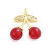 Brass Micro Pave Cubic Zirconia Pendants KK-H073-03G-1