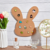 Rabbit Wall Mounted Brooch Jewelry Display Cork Tray AJEW-WH0433-01D-5