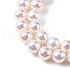 UV Plating Pearlized Glass Pearl Beads Strands GLAA-F128-01B-T02-3