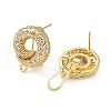 Twist Donut Brass Micro Pave Cubic Zirconia Stud Earrings Finding KK-E083-02G-2