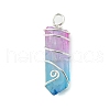 Two Tone Natural Dyed Quartz Pendants PALLOY-JF02800-02-3